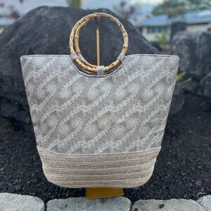 Manaola Kinolau Collection Bamboo Handle Tote Bag